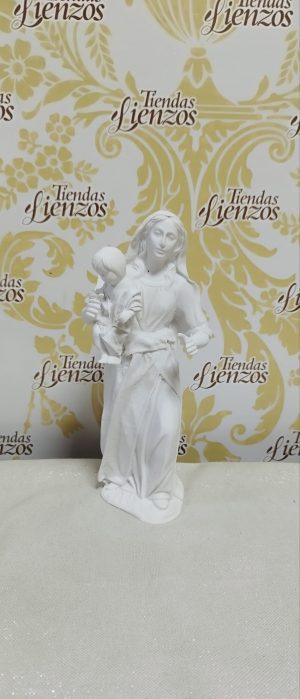 pastora con niño en brazos, 21 cm , marmolina