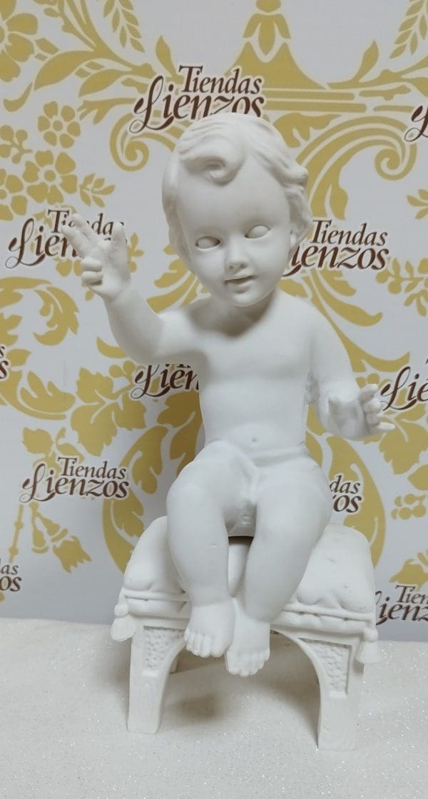 Niño Jesús sentado,  27 cm, marmolina - Imagen 2