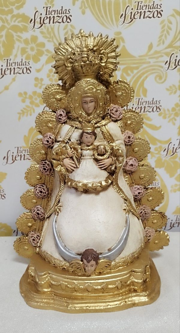 Virgen del Rocío de 31 cm marmolina - Imagen 2