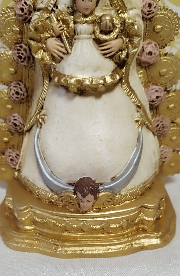 Virgen del Rocío de 31 cm marmolina - Imagen 4