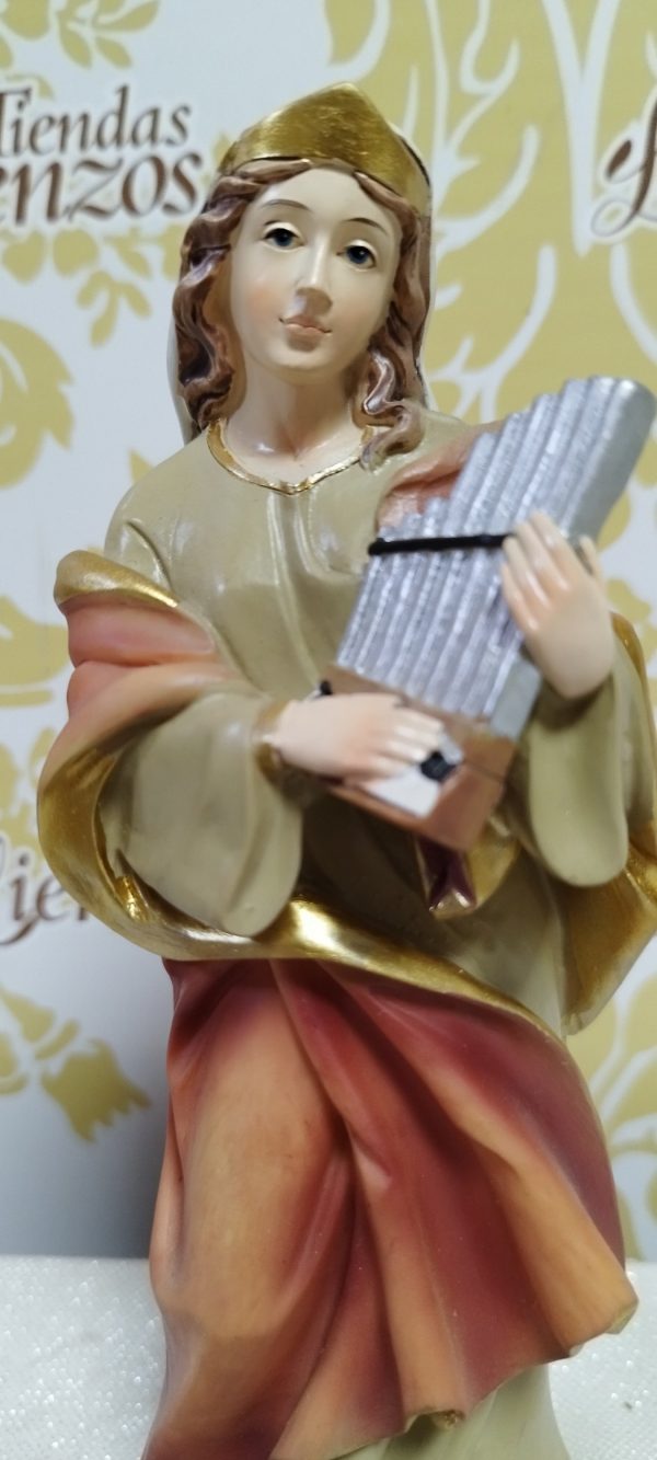 Figura Religiosa Santa Cecilia, 20 cm , resina - Imagen 3