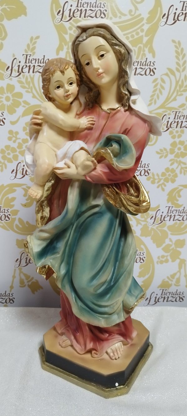 Virgen con niño  38 cm
resina - Imagen 3