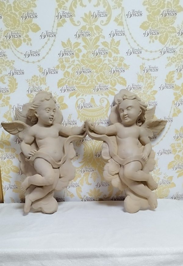 Pareja Ángeles, 52 cm , resina